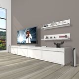 Decoraktiv Eko 220T MDF Parlak Beyaz TV Ünitesi