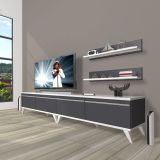 Decoraktiv Eko 220T MDF Retro Beyaz Antrasit TV Ünitesi