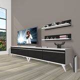 Decoraktiv Eko 220T MDF Retro Beyaz Siyah TV Ünitesi