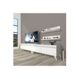 Decoraktiv Eko 220T MDF Retro Parlak Beyaz TV Ünitesi