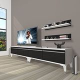 Decoraktiv Eko 220T MDF Silver Beyaz Siyah TV Ünitesi