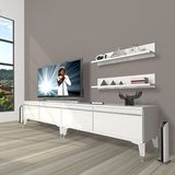 Decoraktiv Eko 220T MDF Silver Parlak Beyaz TV Ünitesi