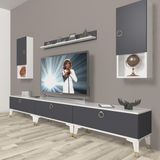Decoraktiv Eko 270DA MDF Gold Beyaz Antrasit TV Ünitesi