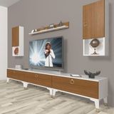 Decoraktiv Eko 270DA MDF Gold Beyaz Ceviz TV Ünitesi
