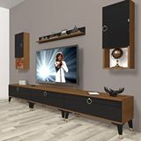 Decoraktiv Eko 270DA MDF Gold Ceviz Siyah TV Ünitesi