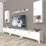 Decoraktiv Eko 270DA MDF Gold Parlak Beyaz TV Ünitesi
