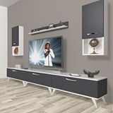 Decoraktiv Eko 270DA Mdf Retro Beyaz Antrasit Tv Ünitesi