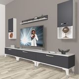 Decoraktiv Eko 270DA Mdf Silver Beyaz Antrasit Tv Ünitesi