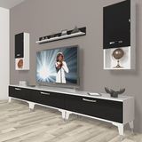 Decoraktiv Eko 270DA Mdf Silver Beyaz Siyah Tv Ünitesi
