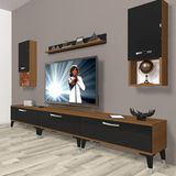 Decoraktiv Eko 270DA Mdf Silver Ceviz Siyah Tv Ünitesi