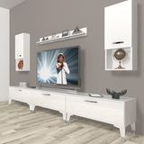 Decoraktiv Eko 270DA Mdf Silver Parlak Beyaz Tv Ünitesi