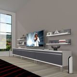 Decoraktiv Eko 270R Mdf Krom Ayaklı Beyaz Antrasit Tv Ünitesi