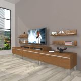 Decoraktiv Eko 270R Mdf Krom Ayaklı Naturel Ceviz Tv Ünitesi