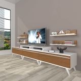 Decoraktiv Eko 270R Mdf Retro Beyaz Ceviz Tv Ünitesi