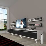 Decoraktiv Eko 270R Mdf Retro Beyaz Siyah Tv Ünitesi
