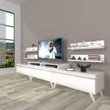 Decoraktiv Eko 270R Mdf Retro Parlak Beyaz Tv Ünitesi