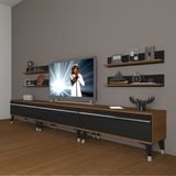 Decoraktiv Eko 270R Mdf Silver Ceviz Siyah Tv Ünitesi