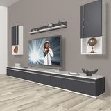 Decoraktiv Eko 270TA Mdf Beyaz Antrasit Tv Ünitesi