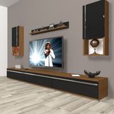 Decoraktiv Eko 270TA Mdf Ceviz Siyah Tv Ünitesi