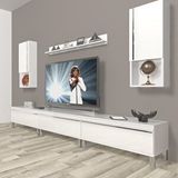 Decoraktiv Eko 270TA Mdf Krom Ayaklı Parlak Beyaz Tv Ünitesi