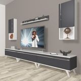Decoraktiv Eko 270TA Mdf Retro Beyaz Antrasit Tv Ünitesi