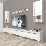 Decoraktiv Eko 270TA Mdf Retro Parlak Beyaz Tv Ünitesi