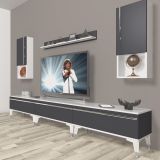 Decoraktiv Eko 270TA Mdf Silver Beyaz Antrasit Tv Ünitesi
