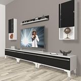 Decoraktiv Eko 270TA Mdf Silver Beyaz Siyah Tv Ünitesi