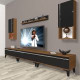 Decoraktiv Eko 270TA Mdf Silver Ceviz Siyah Tv Ünitesi