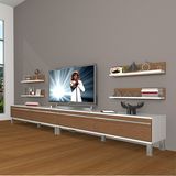 Decoraktiv Eko 360R Mdf Krom Ayaklı Ceviz Beyaz Tv Ünitesi