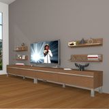 Decoraktiv Eko 360R Mdf Krom Ayaklı Naturel Ceviz Tv Ünitesi