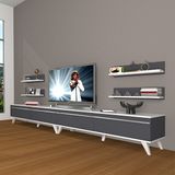 Decoraktiv Eko 360R Mdf Retro Beyaz Antrasit Tv Ünitesi