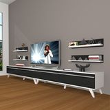 Decoraktiv Eko 360R Mdf Retro Beyaz Siyah Tv Ünitesi