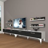 Decoraktiv Eko 360R Slm Silver Beyaz Siyah Tv Sehpa Ünitesi