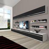 Decoraktiv Eko 360Y Mdf Beyaz Siyah Tv Sehpa Ünitesi