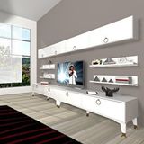 Decoraktiv Eko 360Y Mdf Gold Parlak Beyaz Tv Ünitesi