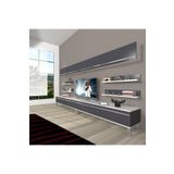 Decoraktiv Eko 360Y Mdf Krom Ayaklı Beyaz Antrasit Tv Ünitesi