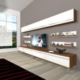 Decoraktiv Eko 360Y Mdf Krom Ayaklı Beyaz Ceviz Tv Ünitesi