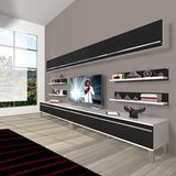 Decoraktiv Eko 360Y Mdf Krom Ayaklı Beyaz Siyah Tv Ünitesi