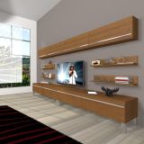 Decoraktiv Eko 360Y Mdf Krom Ayaklı Naturel Ceviz Tv Ünitesi