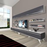 Decoraktiv Eko 360Y Mdf Retro Beyaz Antrasit Tv Ünitesi