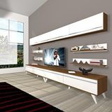 Decoraktiv Eko 360Y Mdf Retro Beyaz Ceviz Tv Ünitesi