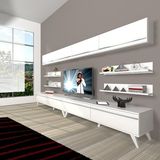 Decoraktiv Eko 360Y Mdf Retro Parlak Beyaz Tv Ünitesi