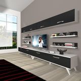 Decoraktiv Eko 360y Slm Retro Tv Ünitesi Tv Sehpası - Beyaz Siyah