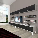 Decoraktiv Eko 360Y Slm Silver Beyaz Siyah Tv Sehpa Ünitesi