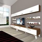 Decoraktiv Eko 360y Slm Silver Tv Ünitesi Tv Sehpası Ceviz Beyaz
