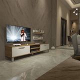 Decoraktiv EKO 4 Mdf Dvd Beyaz Pera Krom Ayaklı Tv Ünitesi
