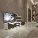 Decoraktiv EKO 4 Mdf Dvd Beyaz Siyah Mermer Tv Ünitesi