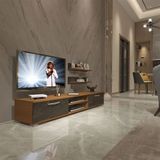 Decoraktiv EKO 4 Mdf Dvd Ceviz Siyah Mermer Tv Ünitesi