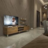 Decoraktiv EKO 4 Mdf Dvd Naturel Pera Krom Ayaklı Tv Ünitesi